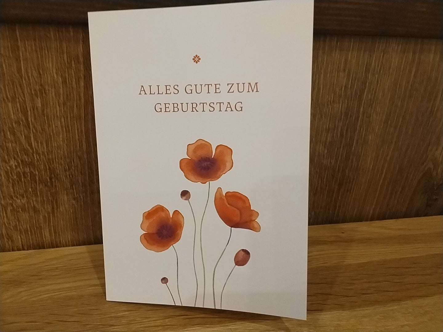 Klappkarte Alles Gute zum Geburtstag Mohn