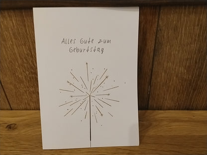 Klappkarte Alles Gute zum Geburtstag Wunderkerze