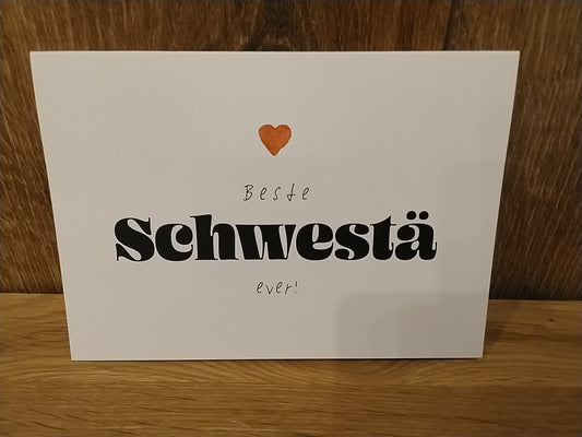 Klappkarte"beste Schwestä ever"