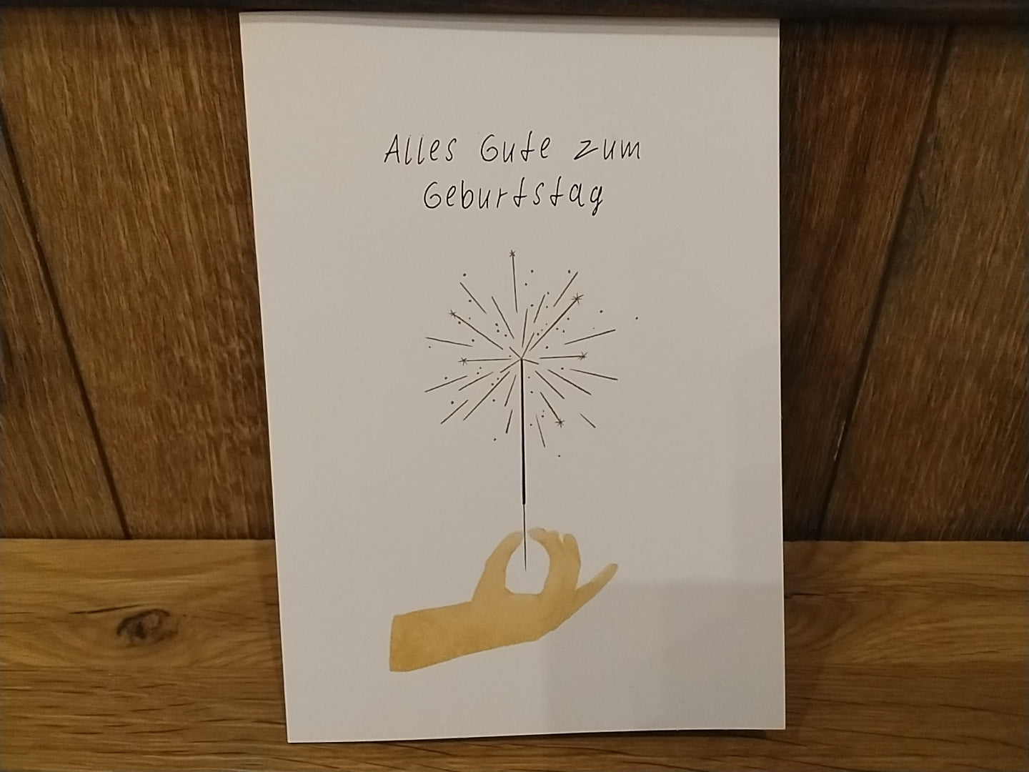 Klappkarte"Alles Gute zum Geburtstag"Wunderkerze in der Hand